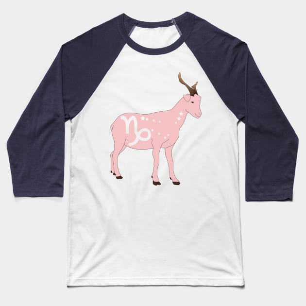 Capricorn 1 (Baby Pink) Baseball T-Shirt by ziafrazier